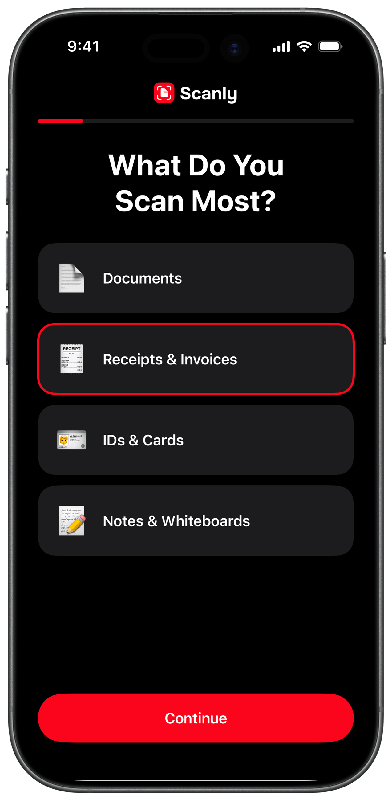 Scanly: the onboarding
