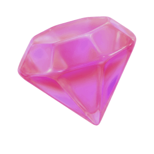 A diamond, a pink glass 3D object from Setters
