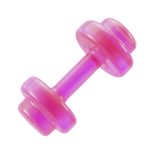 A dumbbell, a pink glass 3D object from Setters