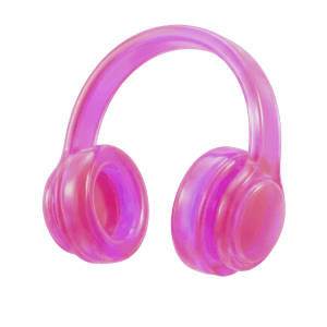 Headphones, a pink glass 3D object from Setters
