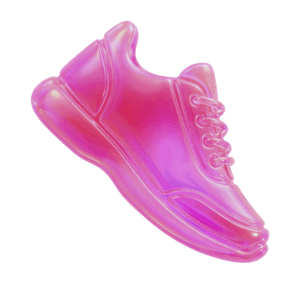 A sneaker, a pink glass 3D object from Setters