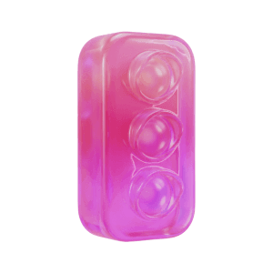 A traffic light, a pink glass 3D object from Setters