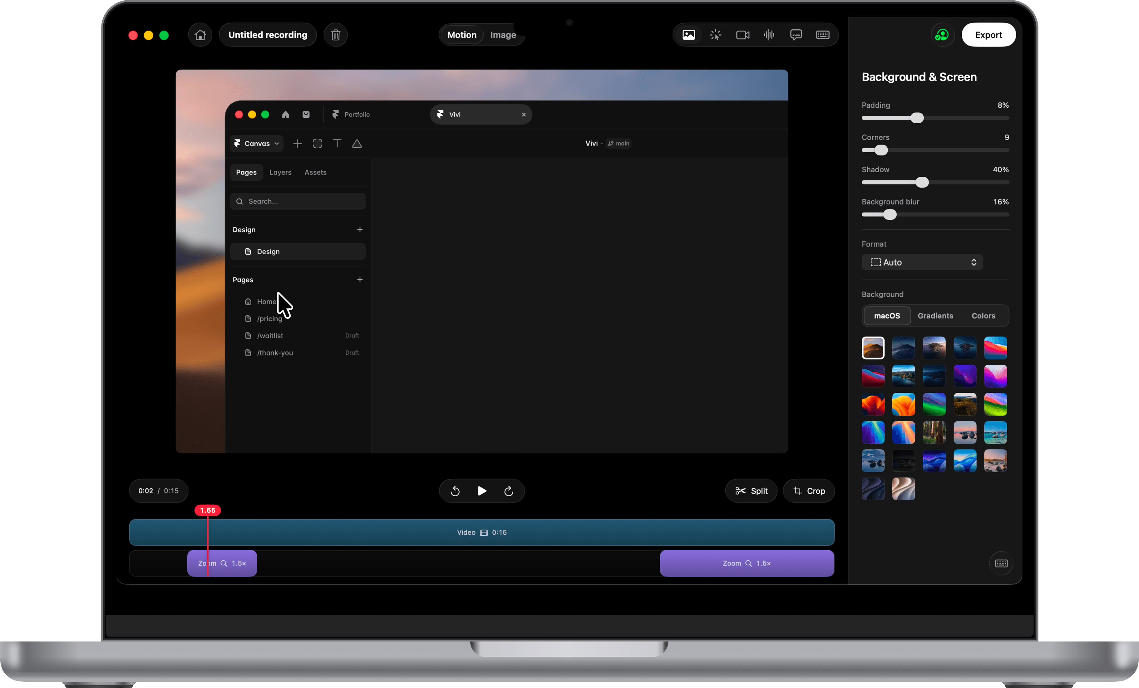 Kiruna: macOS screen recorder editor with zoom timeline