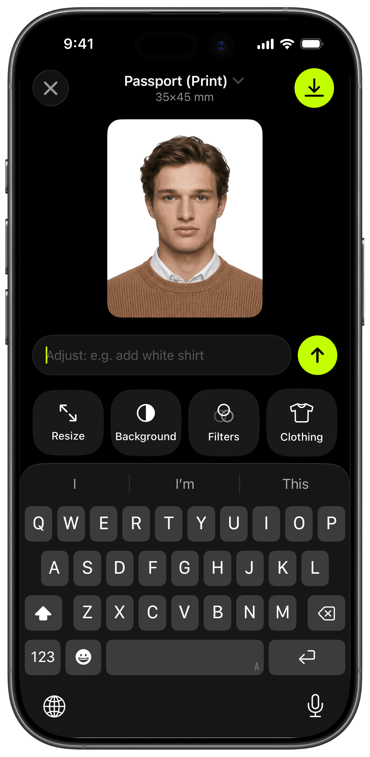 SnapID: passport photo editor with AI adjustments