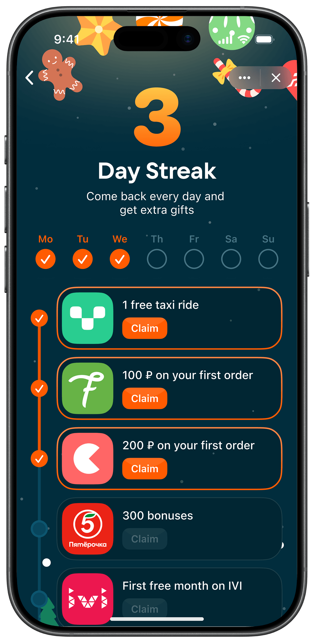 VK Gifts: day streak with daily rewards