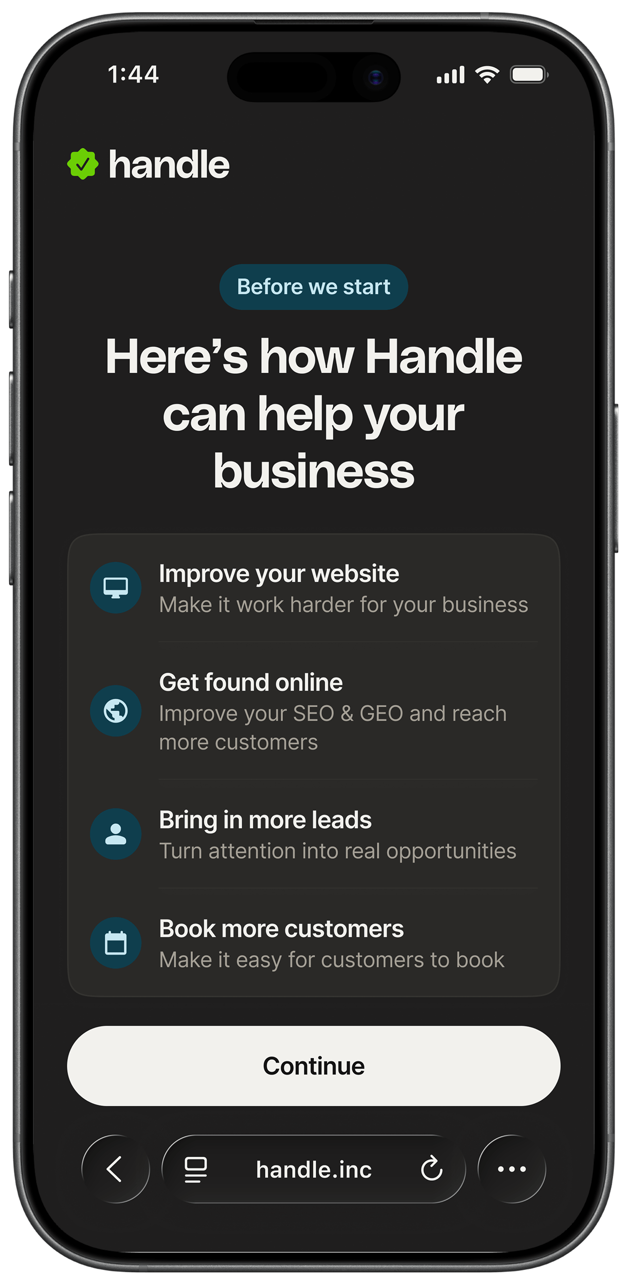 Handle: the onboarding