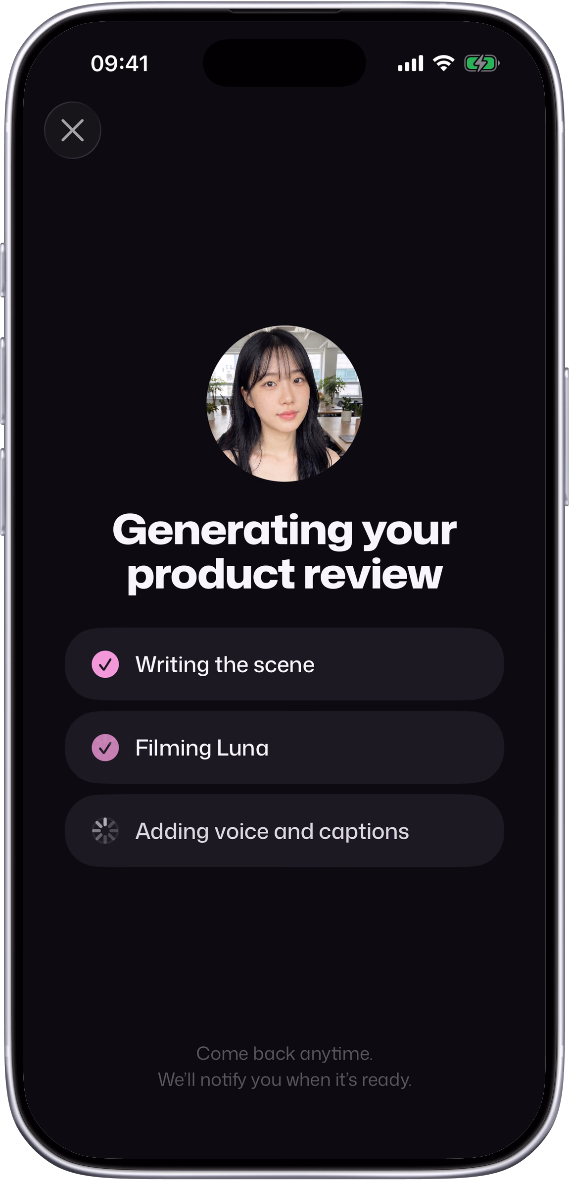 Setters: generating a product review with Luna