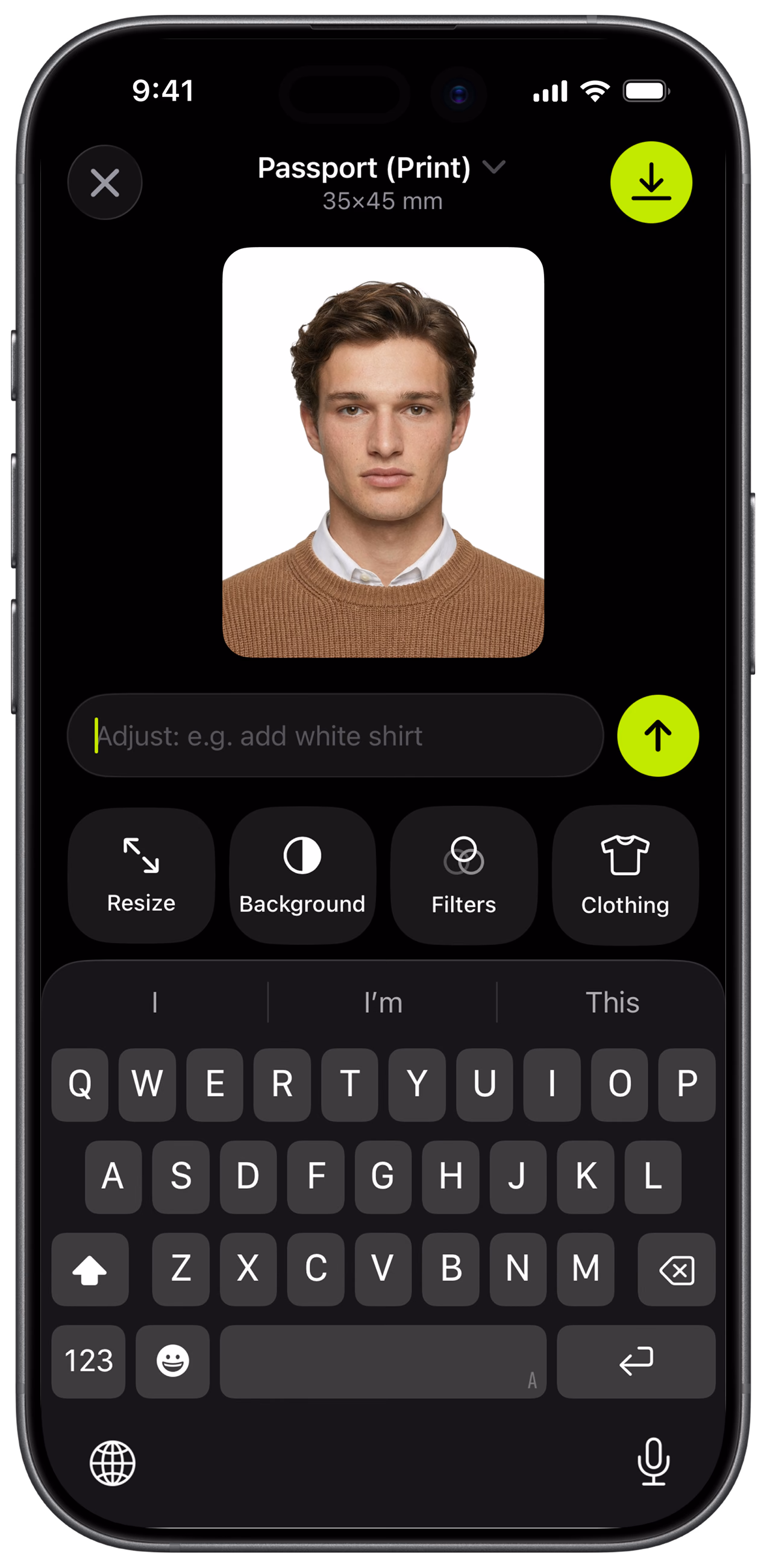 SnapID: passport photo editor with AI adjustments